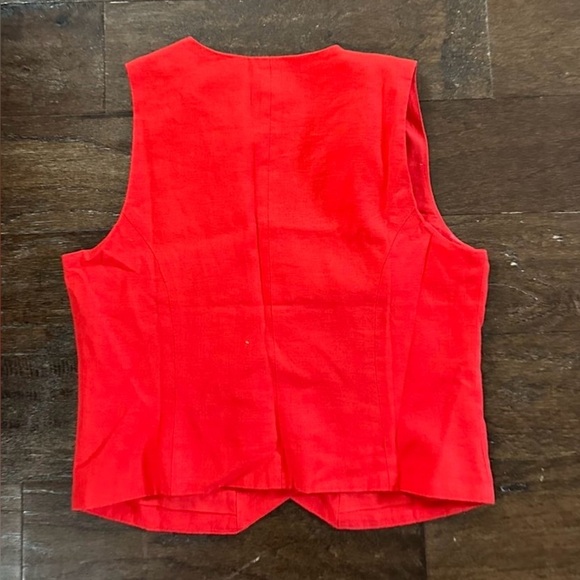 J.Crew-Button-front linen-blend vest, red size 6-NWT - Picture 3 of 15